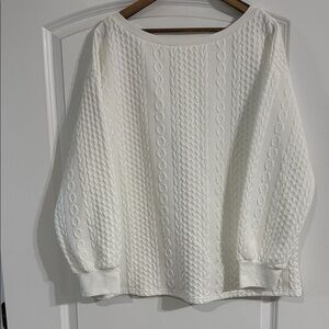 Women's White Cable Knit Sweater
